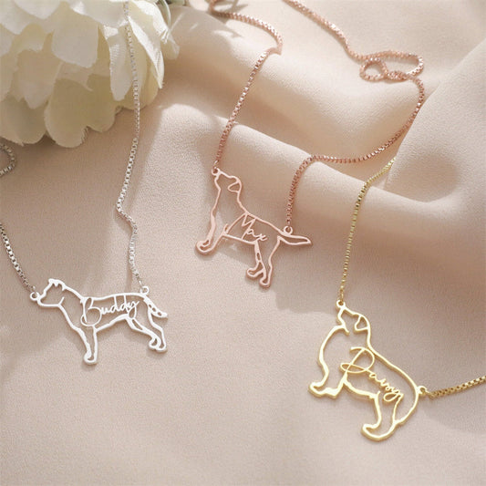 Pet Breed & Name Necklace
